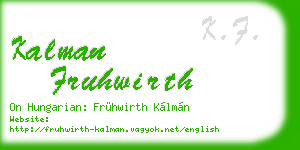 kalman fruhwirth business card