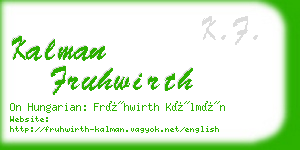 kalman fruhwirth business card